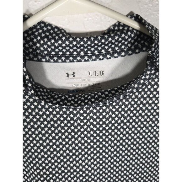 Under Armour Women Black Star Print Coldgear Mock Turtleneck Cold Gear Fitted XL - Picture 2 of 5